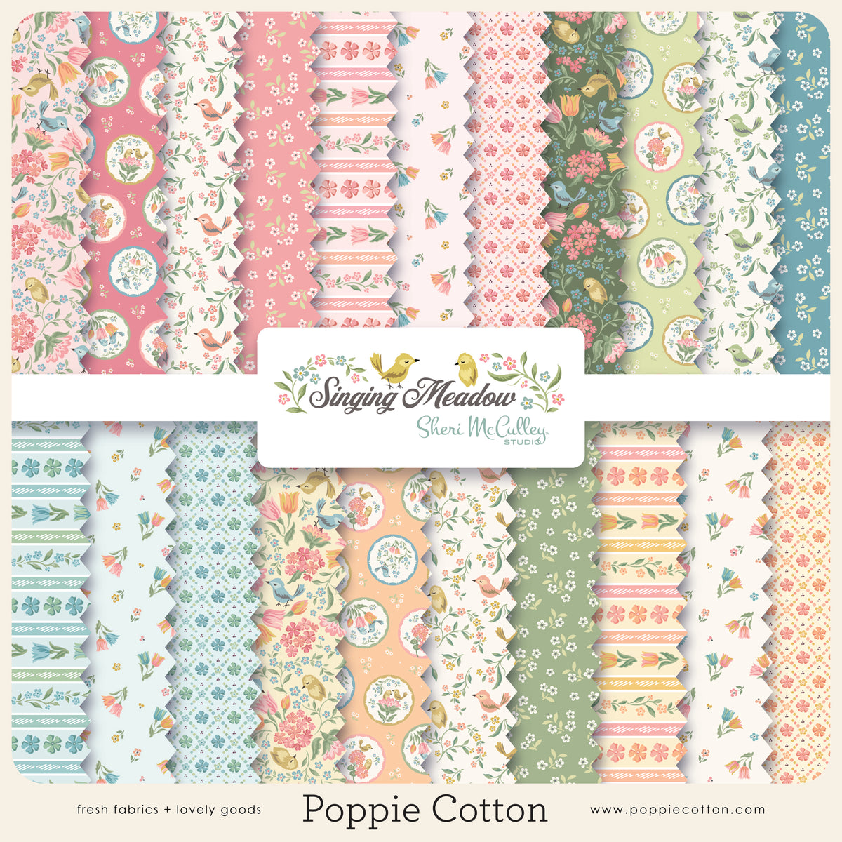 2 1/2" STRIPS - 42 PRINTS - Singing Meadow