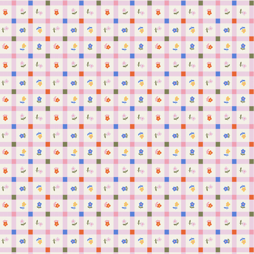 GARDEN GINGHAM PASTEL PINK - Meadow Blooms