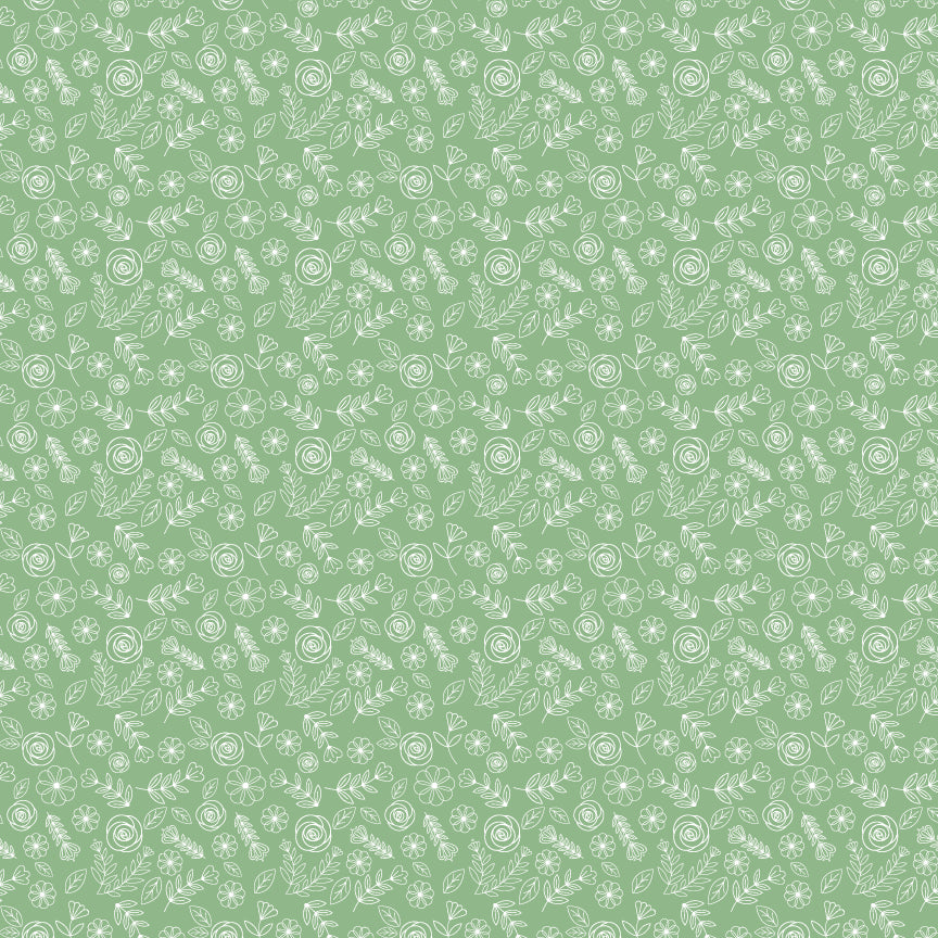 TOSSED BLOOMERS GREEN - Cuckoo Christmas