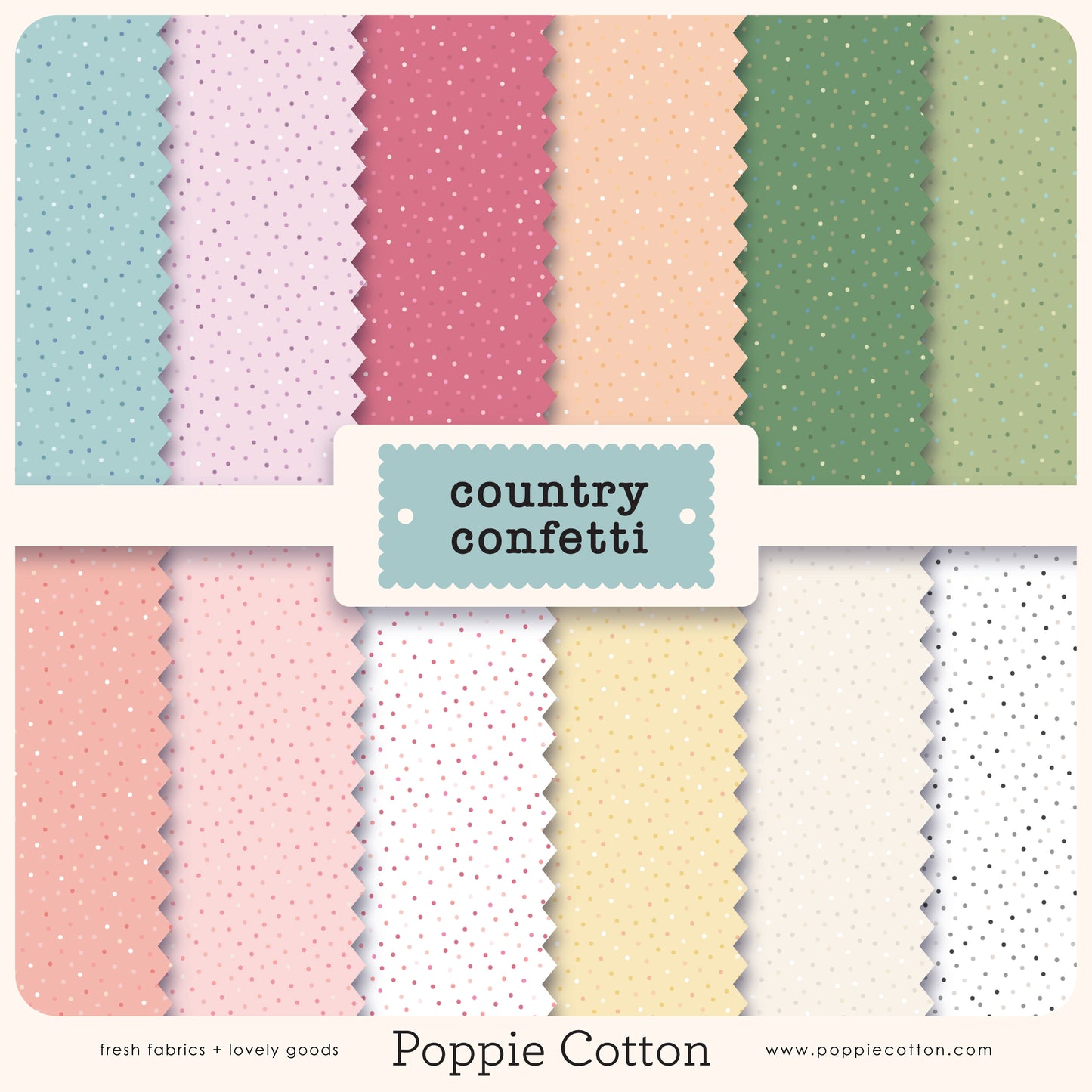 5" PRECUTS - 24 PRINTS - Country Confetti New