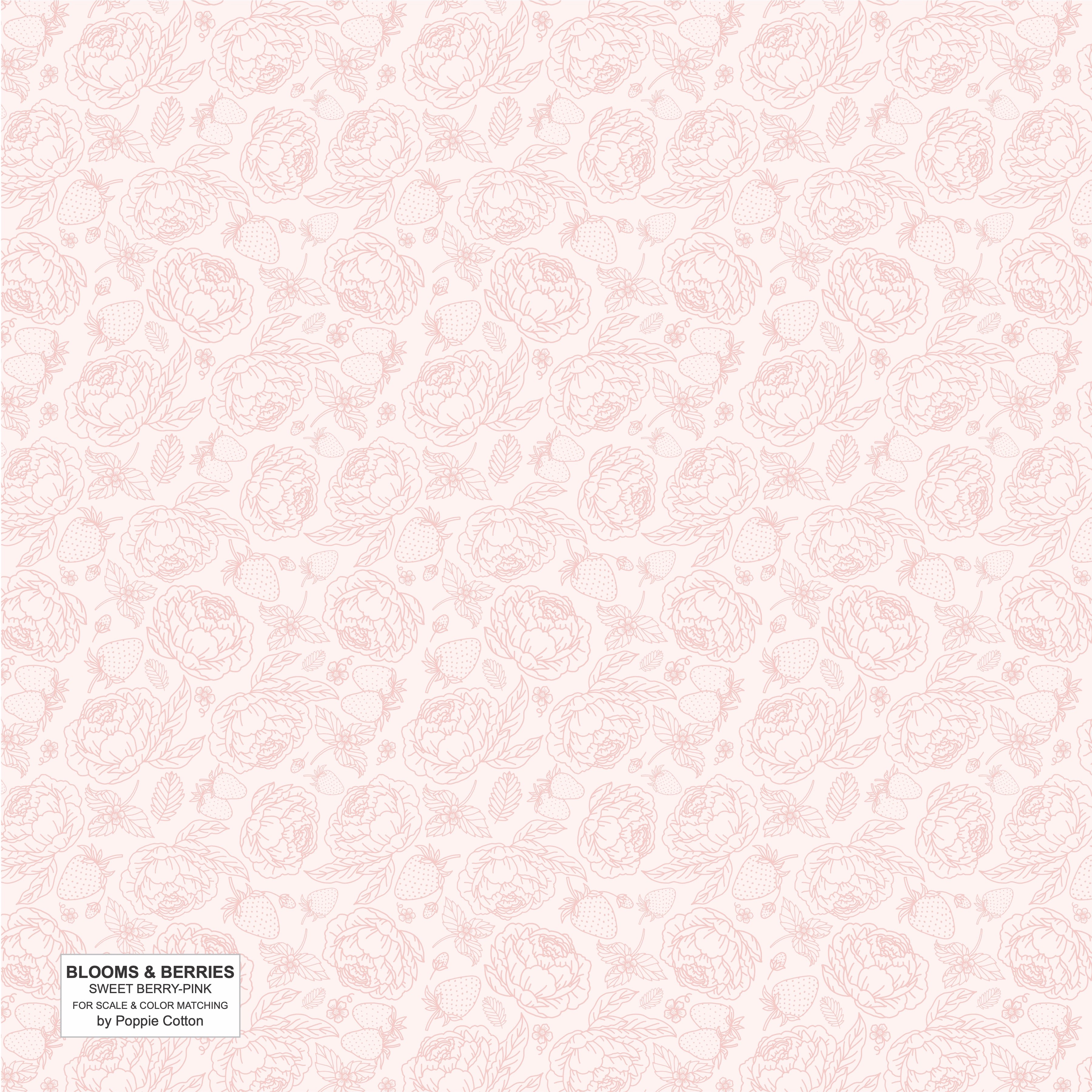 SWEET BERRY PINK Blooms and Berries Poppie Cotton