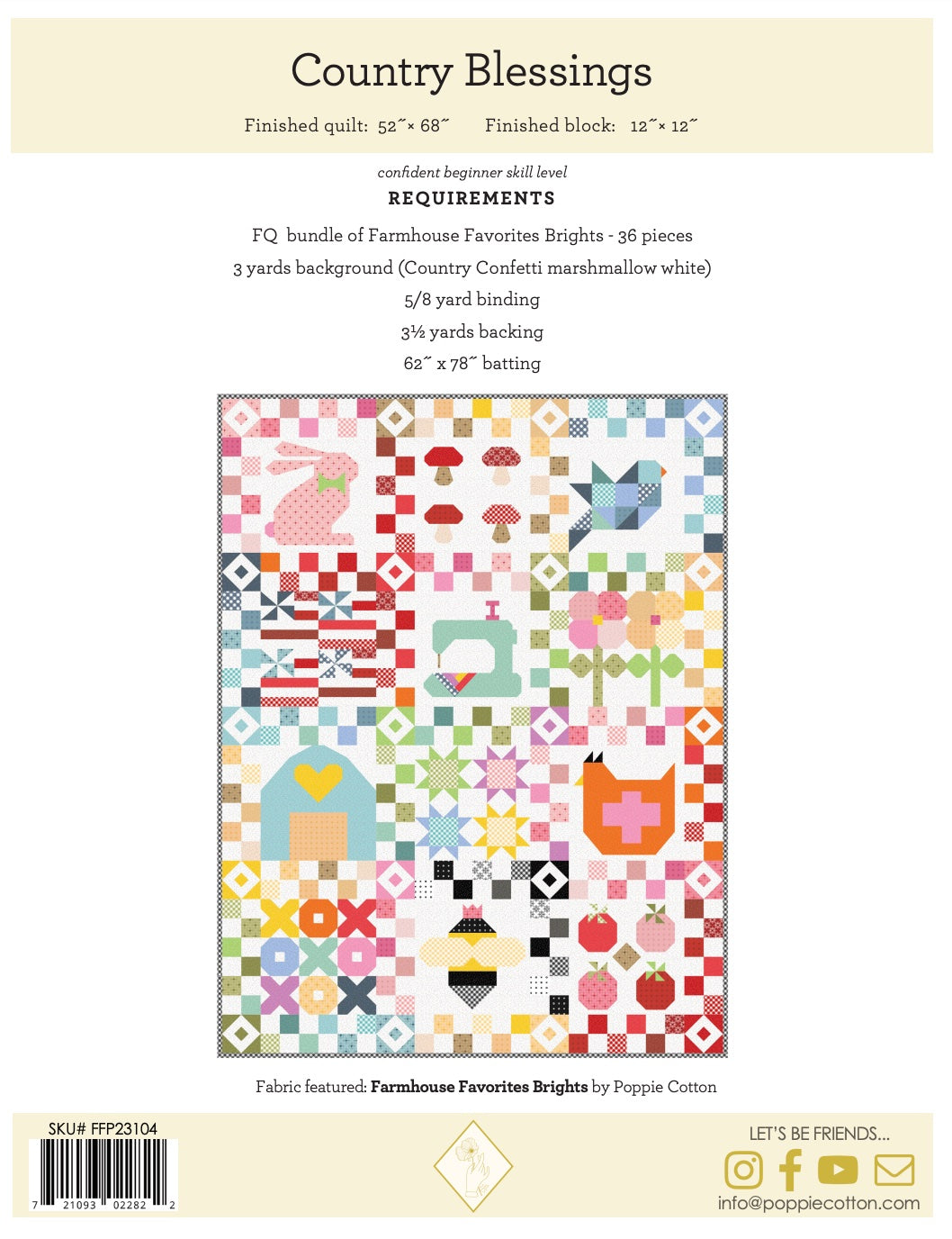 Country Blessings Block of the Month Pattern - COUNTRY BLESSINGS BOM