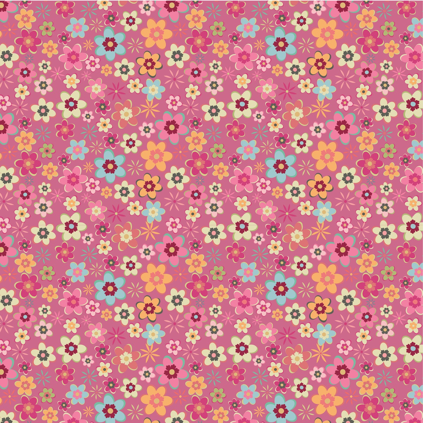 COWGIRL MEADOW PINK - Calico Cowgirls