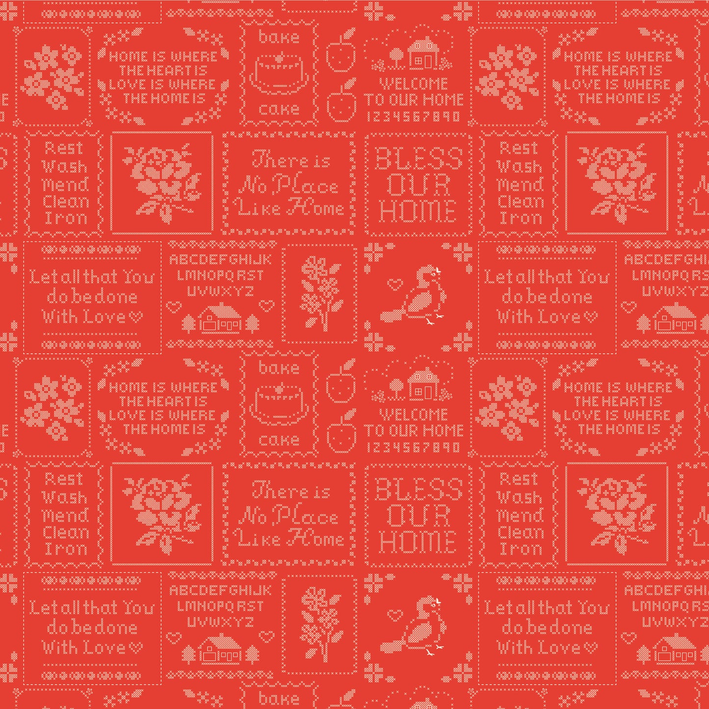 CROSS STITCH RED - Home Sweet Home