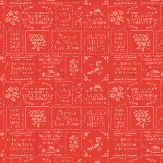 CROSS STITCH RED - Home Sweet Home