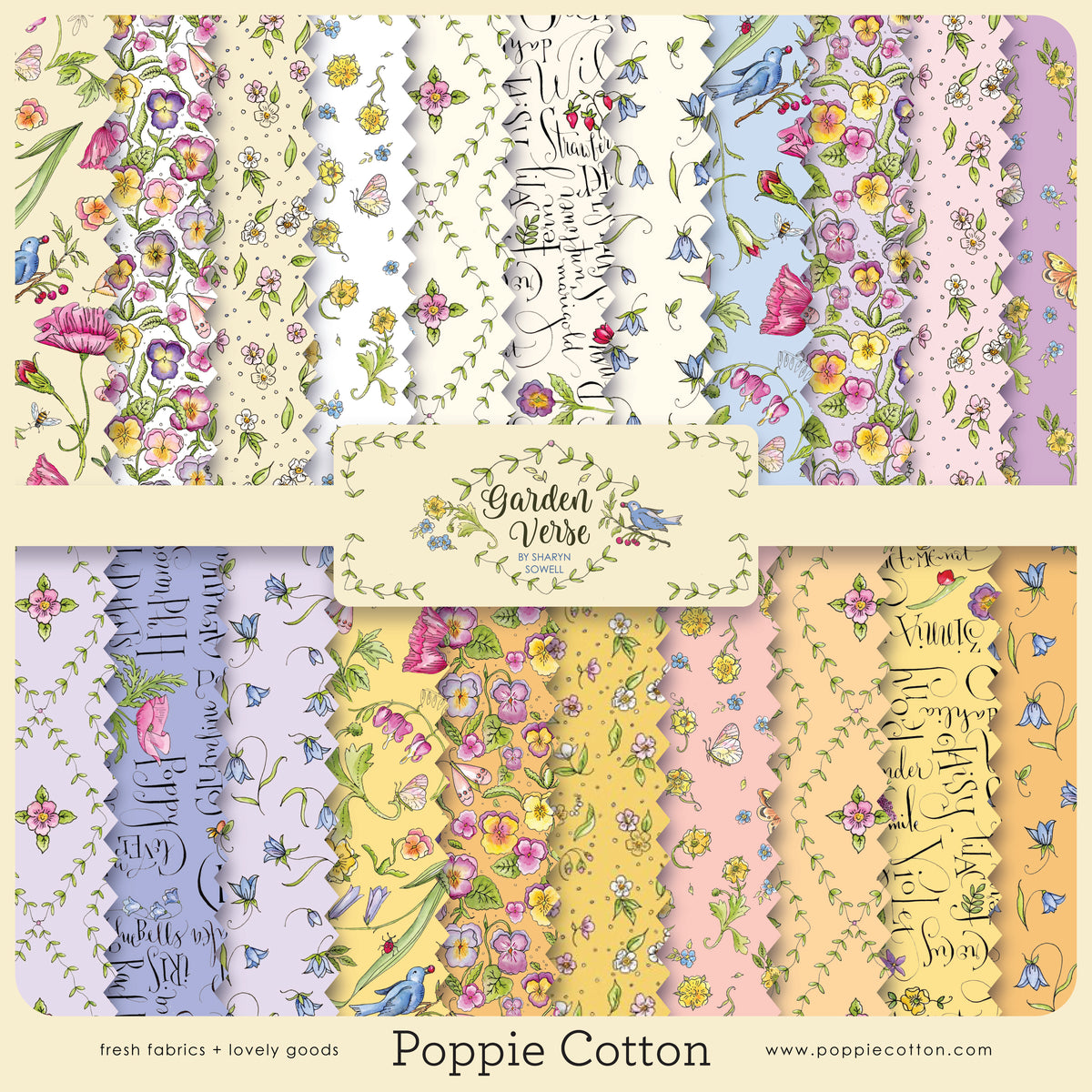 GATHERING APRON PANEL MULTI - Garden Verse