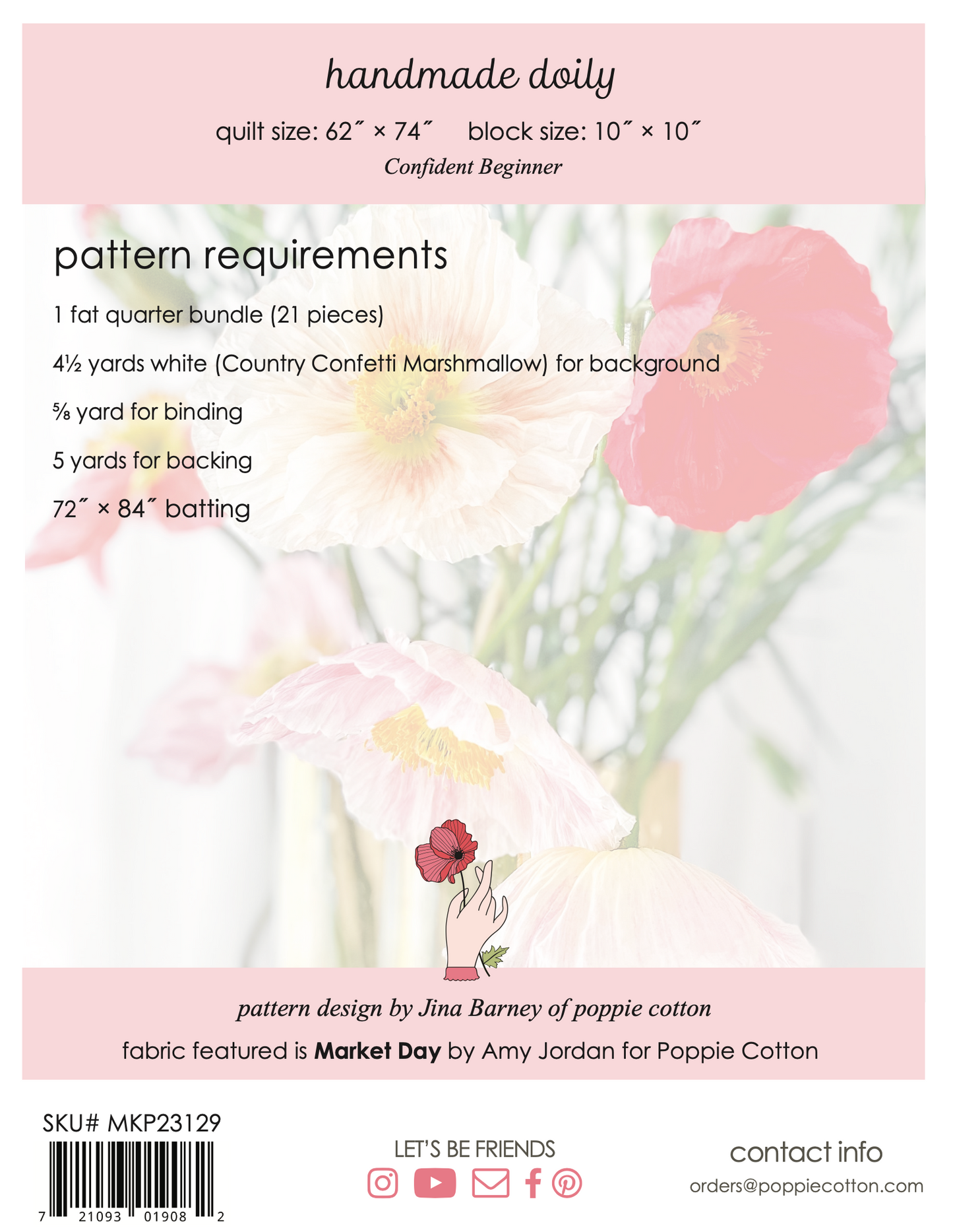 HANDMADE DOILY QUILT PATTERN - Market Day