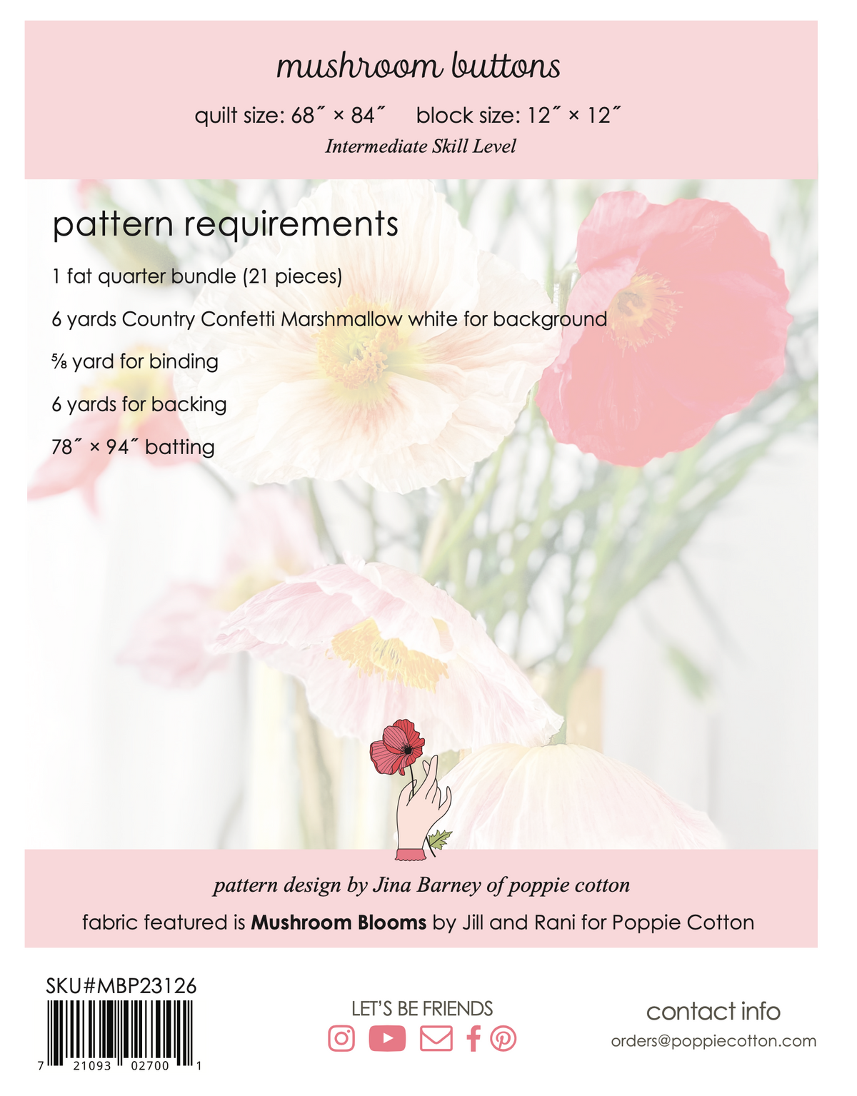 QUILT PATTERN - Mushroom Blooms
