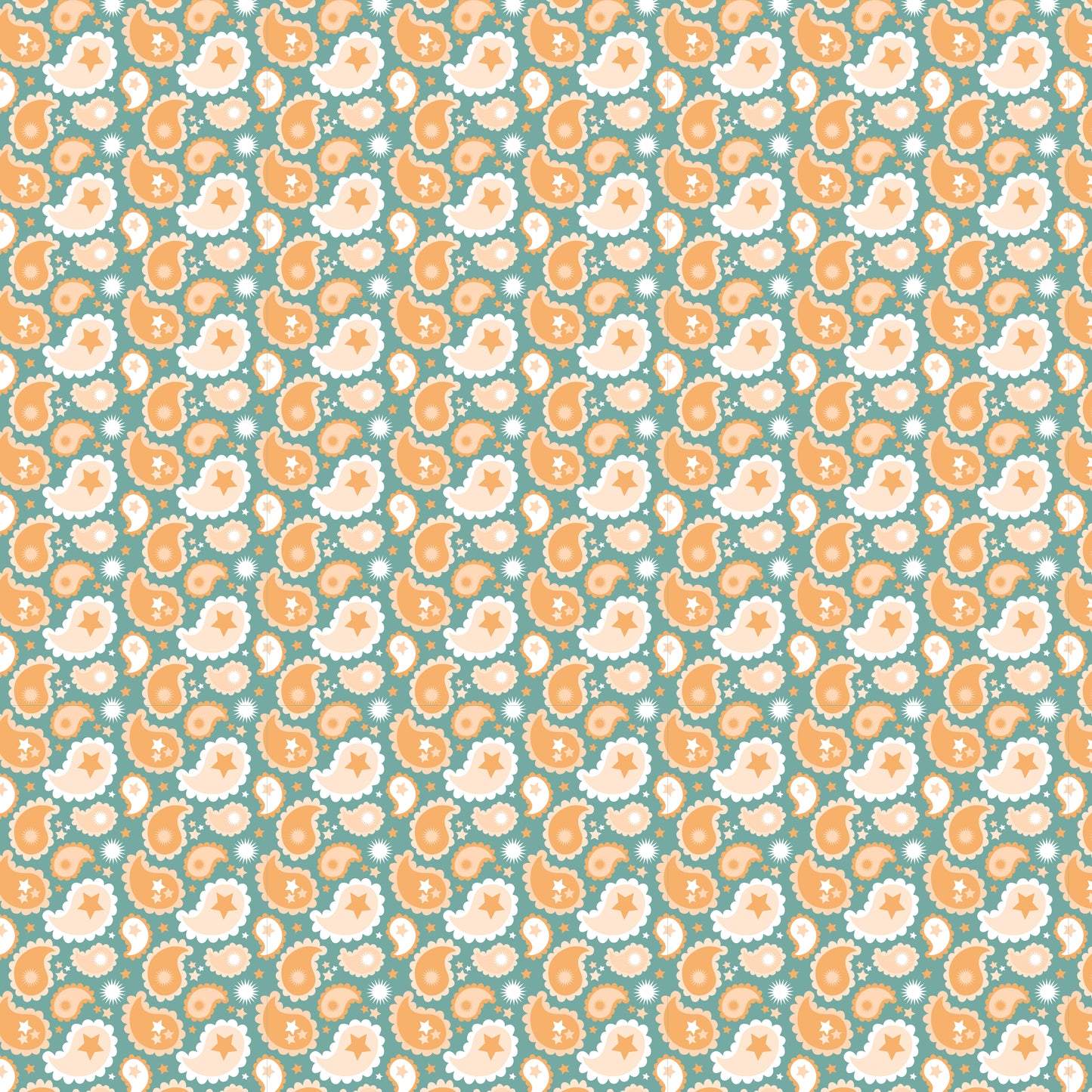 PAISLEY & POPPY TEAL - Calico Cowgirls