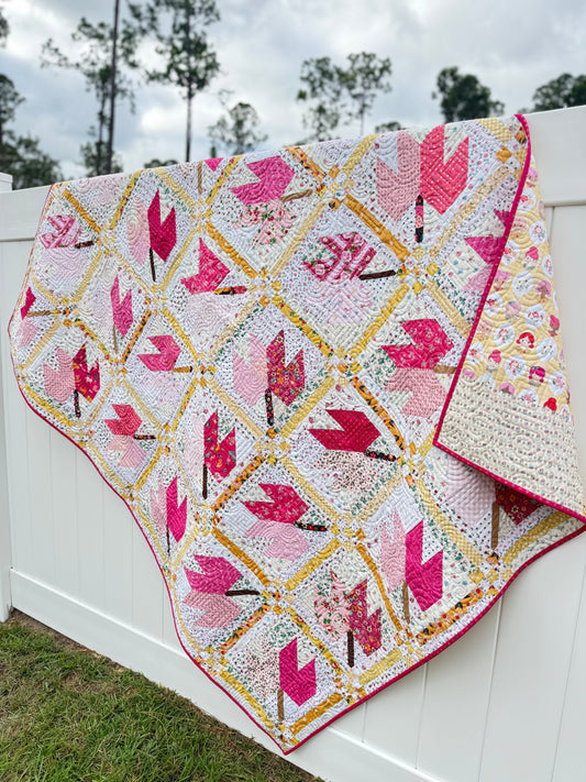 Pink Leaves Quilt with Jina Barney