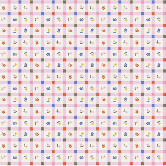 GARDEN GINGHAM PASTEL PINK - Meadow Blooms