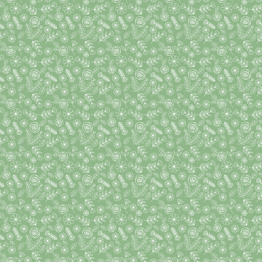 TOSSED BLOOMERS GREEN - Cuckoo Christmas