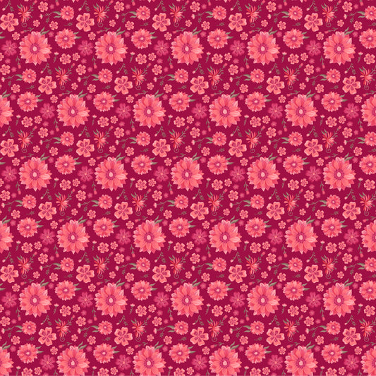 SOUTHERN FLORAL DK RED- Tennessee Summer