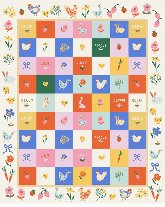 MEADOW BLOOMS QUILT PANEL MULTI - Meadow Blooms