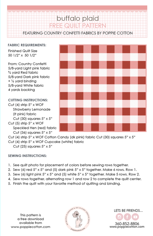 Buffalo Plaid Quilt Pattern - Free Download