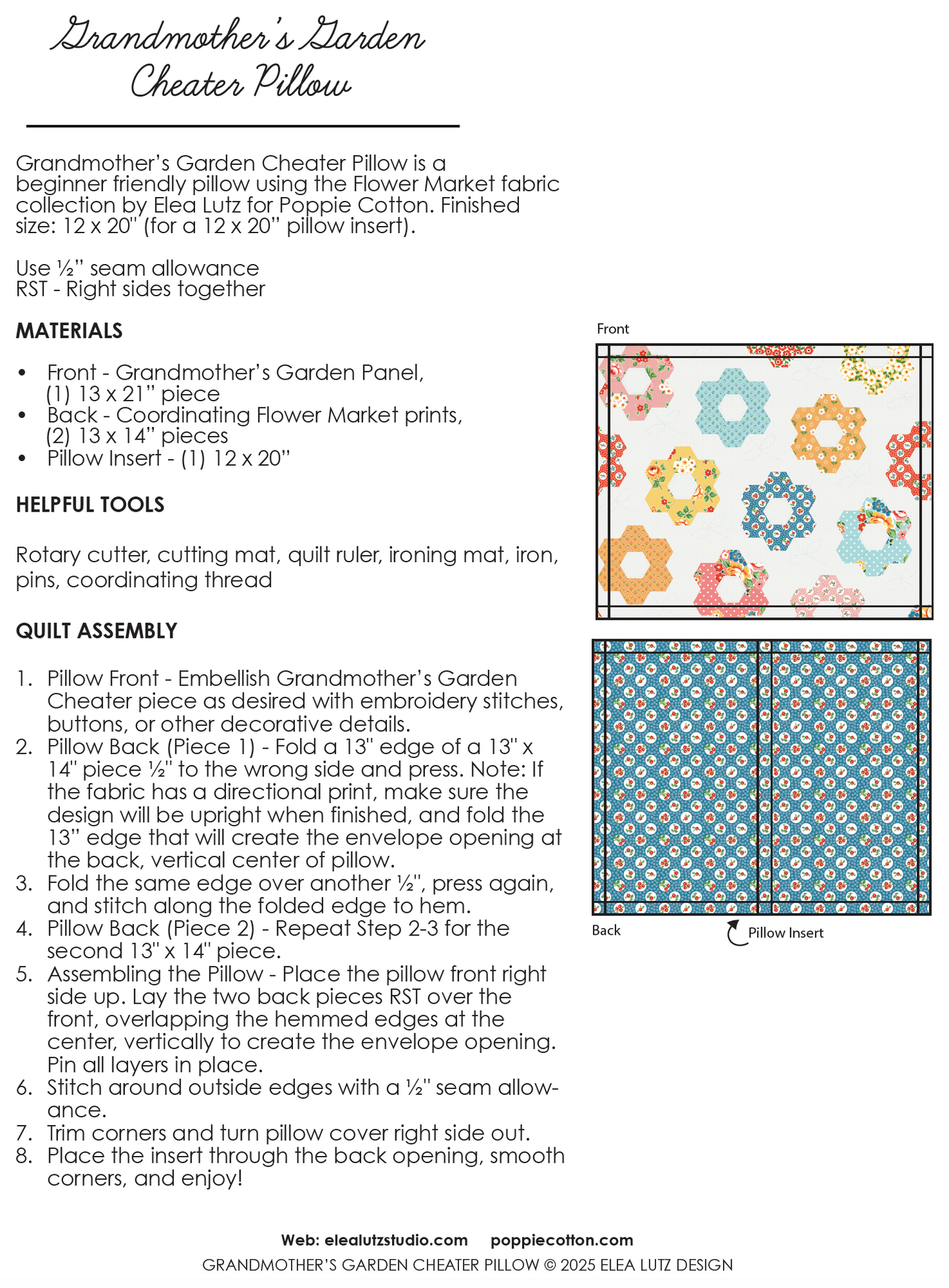 Grandmother’s Garden Pillow Pattern - Free Download
