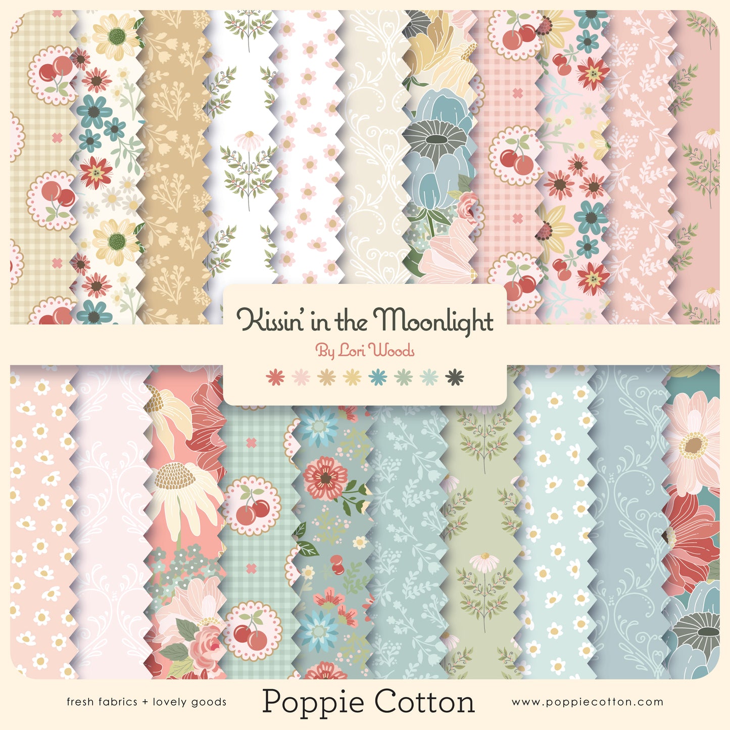 FAT QUARTER BUNDLES 21 PRINTS - Kissin' In The Moonlight