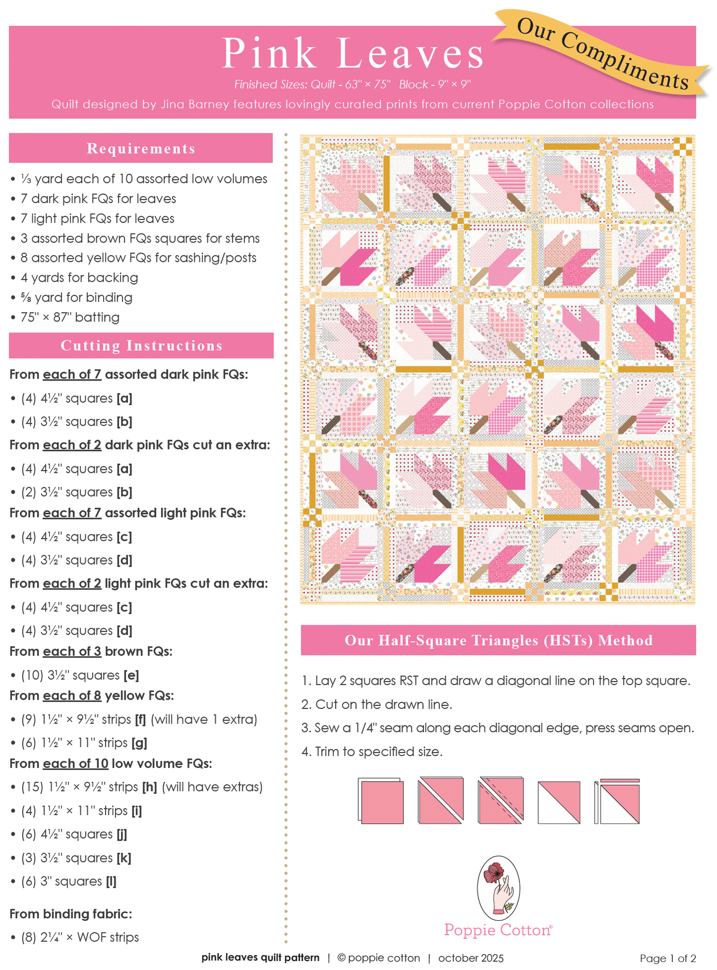 Pink Leaves Pattern - Free Download