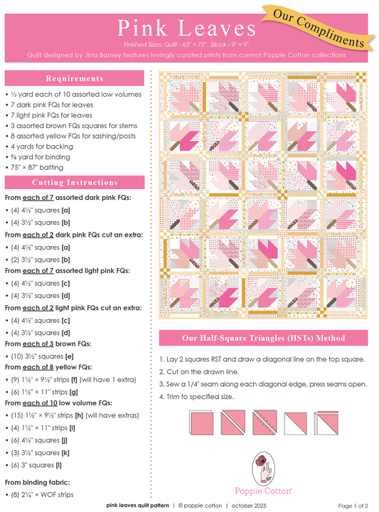 Pink Leaves Pattern - Free Download