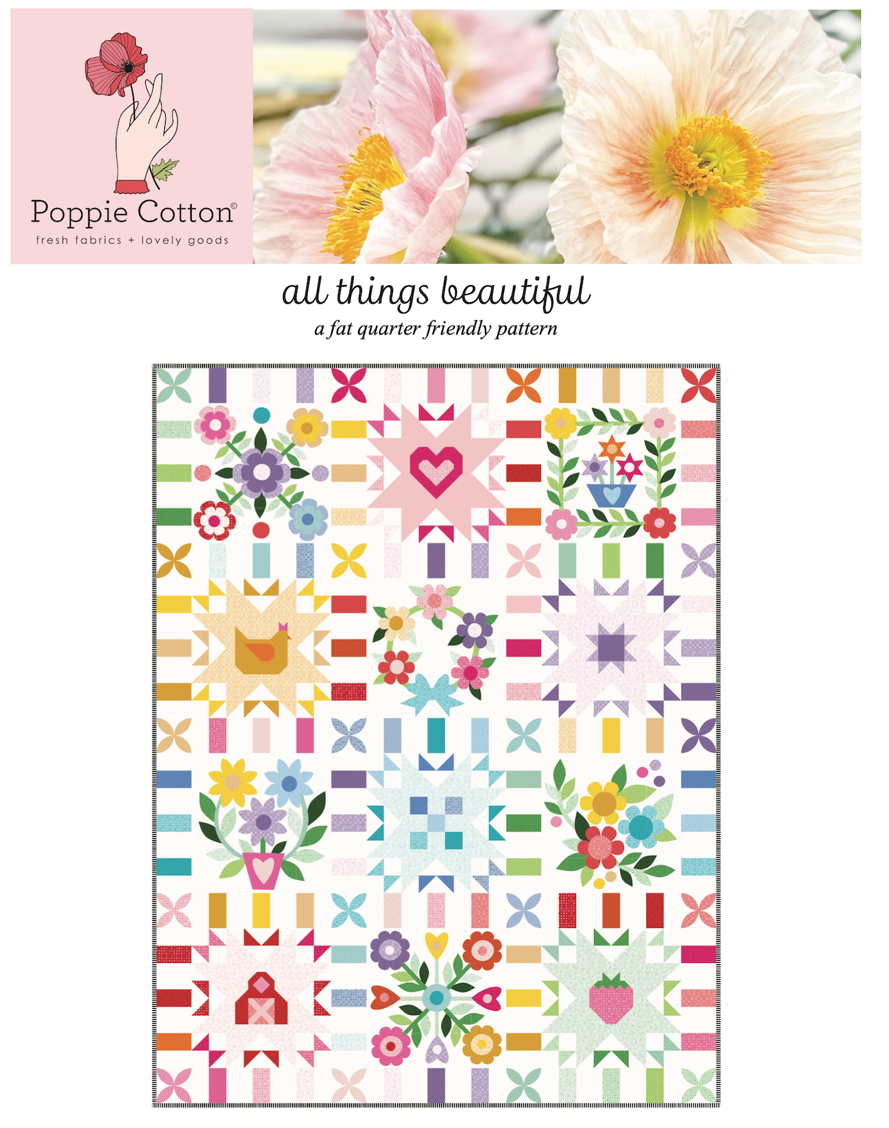 All Things Beautiful Pattern Applique Sheet - Free Download