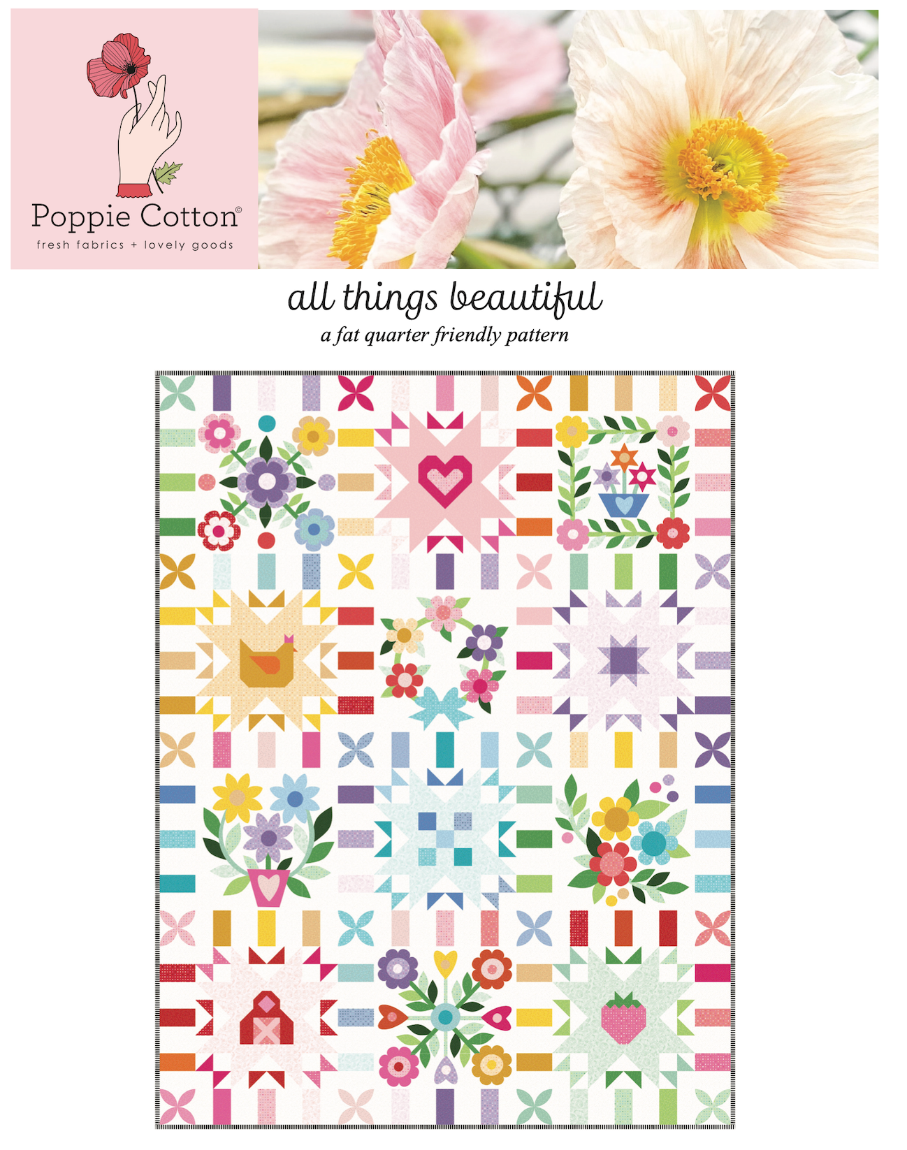 All Things Beautiful Pattern Quilt Assembly Sheet - Free Download