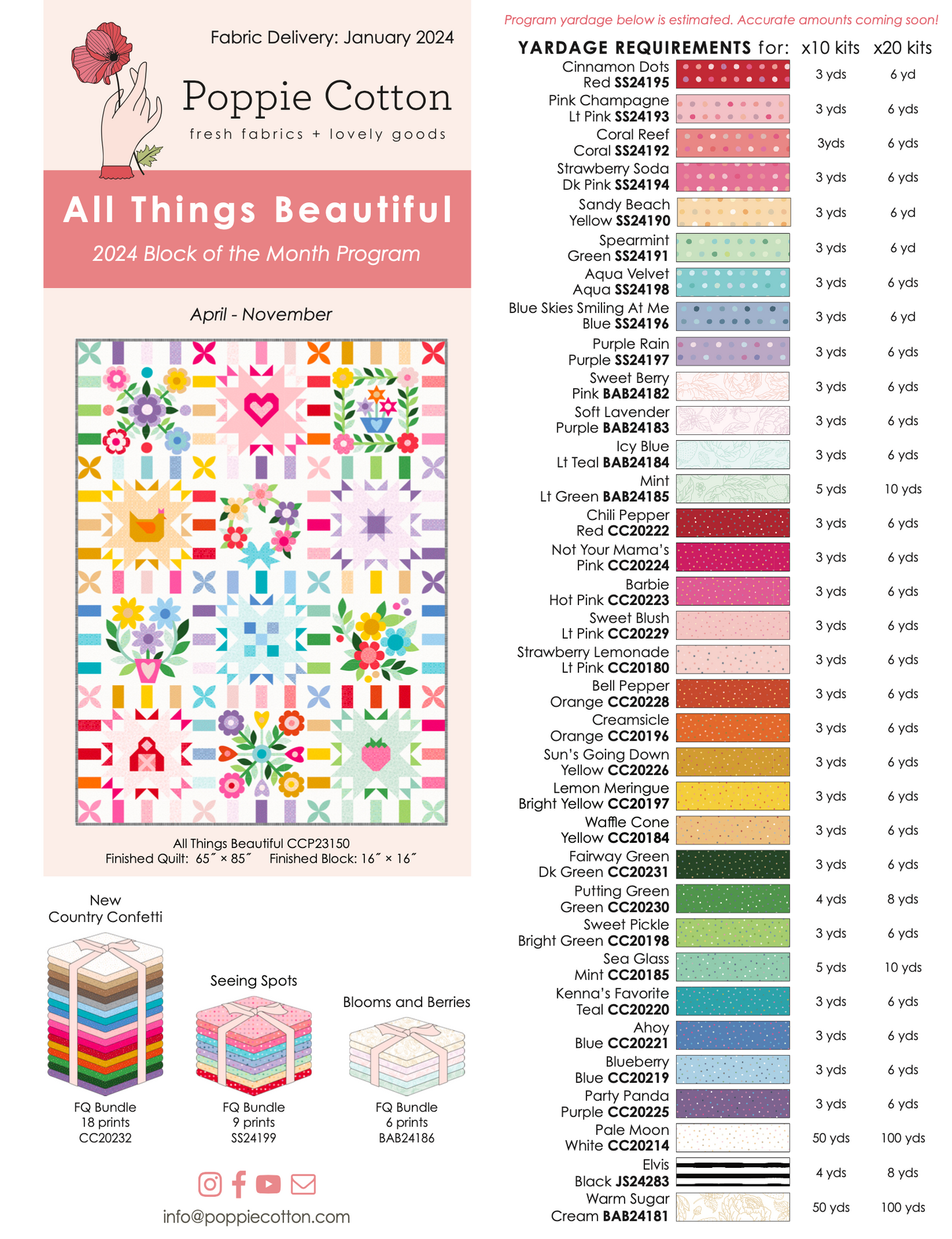 All Things Beautiful Block of the Month Pattern - ALL THINGS BEAUTIFUL BOM