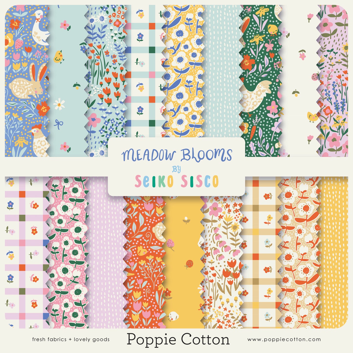 FAT QUARTER BUNDLES - 18 PRINTS - Meadow Blooms