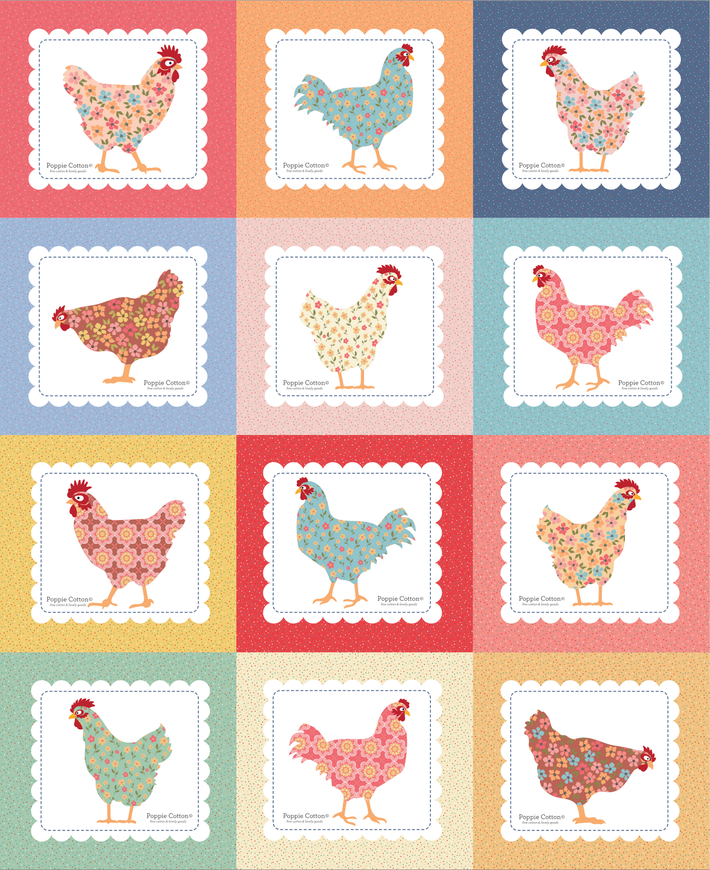 CHICKEN PILLOW PANEL - Prairie Sisters Homestead