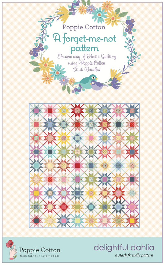 DELIGHTFUL DAHLIA QUILT PATTERN - Forget Me Not