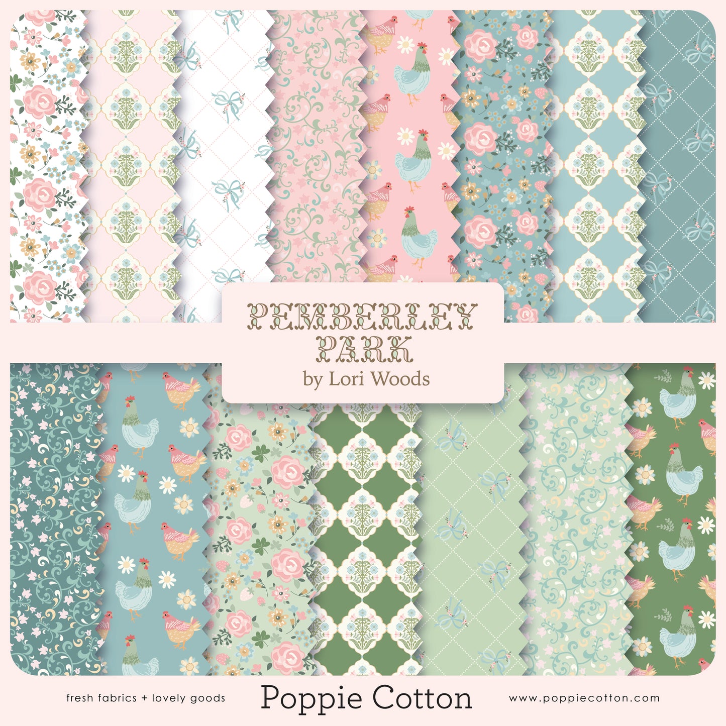 FAT QUARTER BUNDLES - 16 PRINTS - Pemberley Park