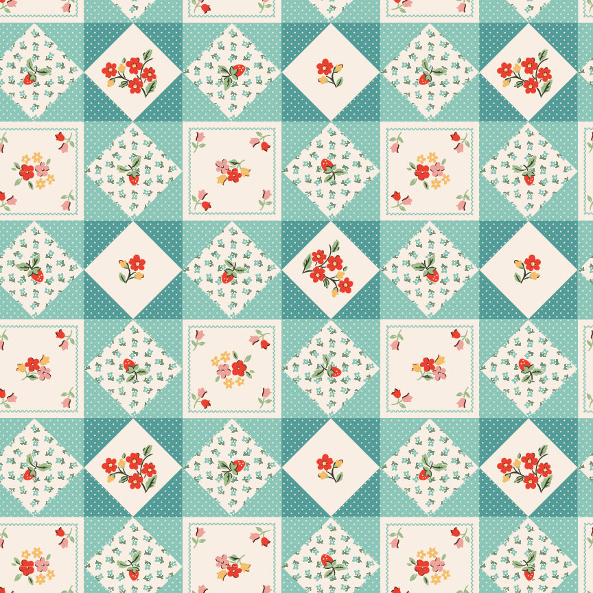 FARM QUILTS TEAL - Farmhouse Fancy