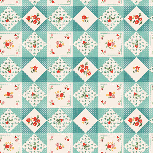 FARM QUILTS TEAL - Farmhouse Fancy