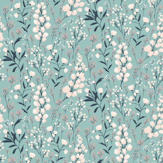FIELD OF DREAMS TEAL - Painted Blossoms