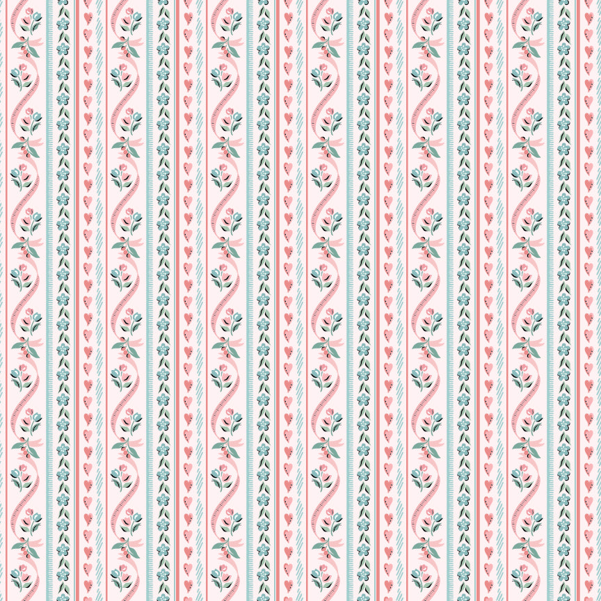 PILLOW TICKING PINK Granny's Sewing Room Poppie Cotton