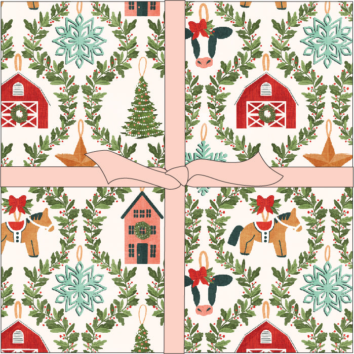 10" precuts 42 prints - Prairie Christmas