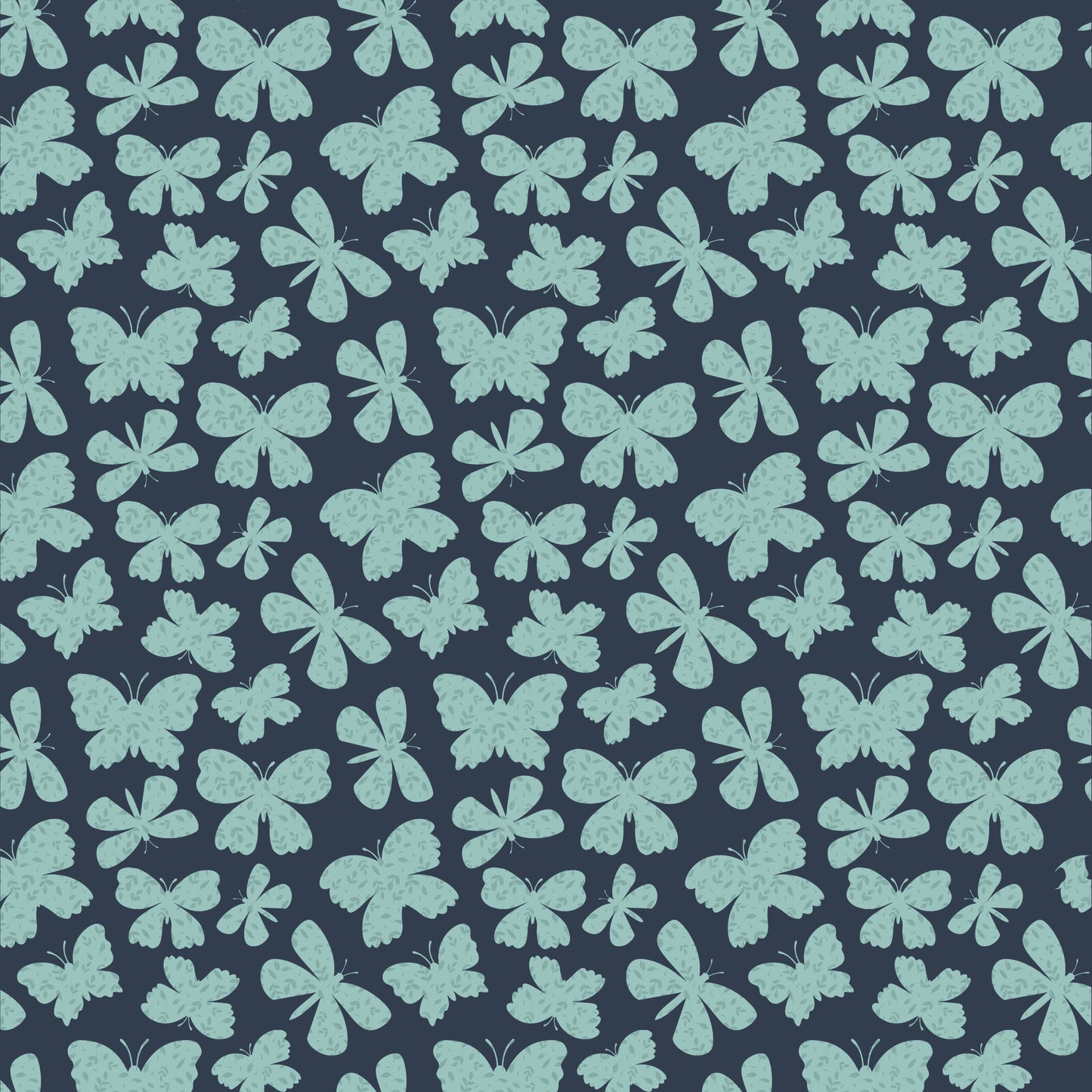 SCATTERED BUTTERFLIES NAVY - Painted Blossoms