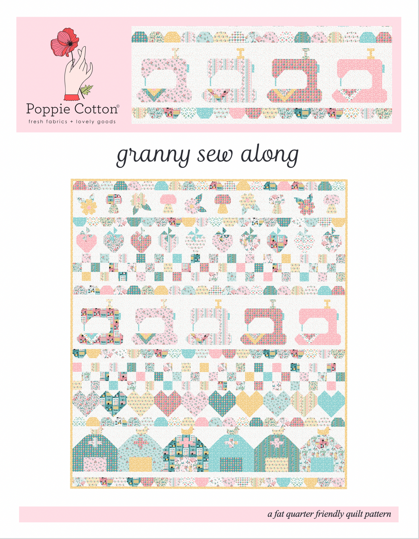 GRANNY'S SEW ALONG QUILT PANEL- Granny's Sewing Room