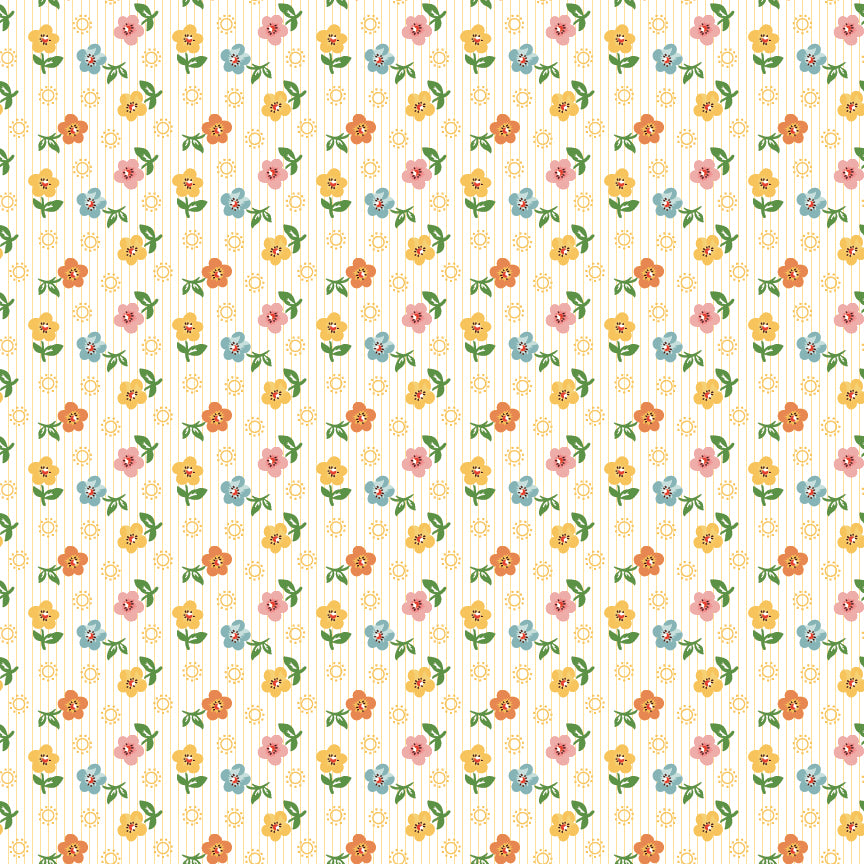 SUGAR PETALS MULTI Flower Market Poppie Cotton