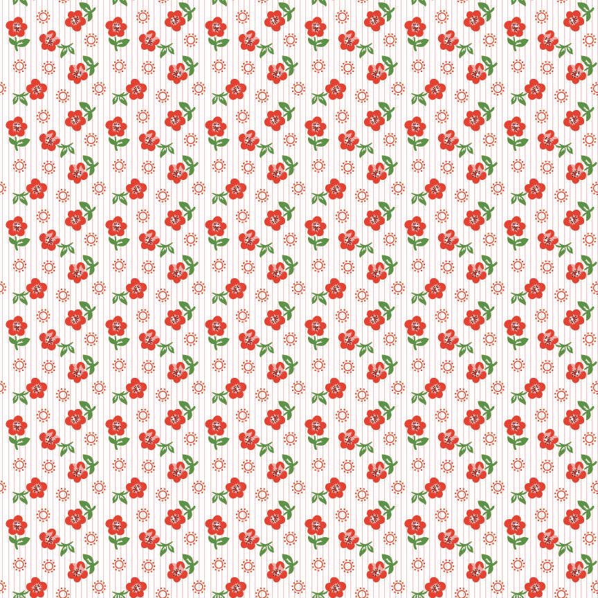 SUGAR PETALS RED Flower Market Poppie Cotton
