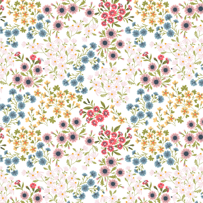 SUNSHINE BOUQUET WHITE - Sunshine and Chamomile – Poppie Cotton